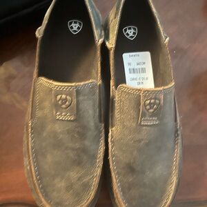 Ariat Brown Leather Slip-On Loafers